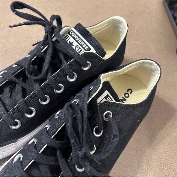 Converse Check Taylor All Star Lift Platform Low-top sneaker black canvas size 7 - Picture 4 of 8